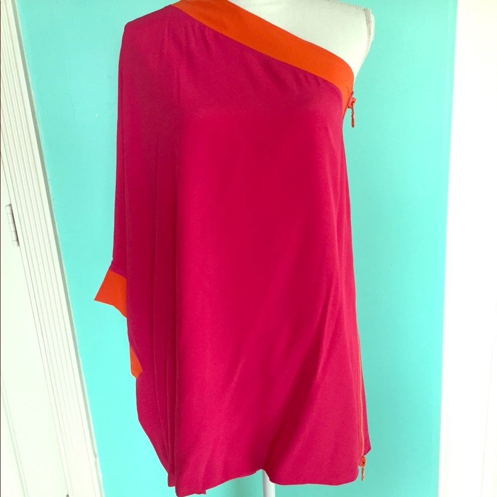 M missoni Hot Pink one-shoulder mini dress